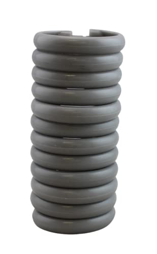 12 Piece Plastic Basic Locking Round Hook Easy Gliding Shower Curtain Rings Fits All Standard Size Shower Rods (Grey) - color: Grey