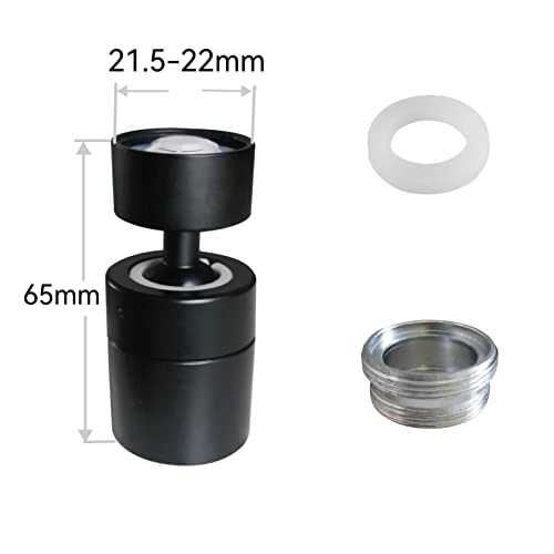 Big Angle Rotate Kitchen Sink Faucet Attachment, faucet nozzle aerator,faucet extender, swivel dual flow sprayer - color: black80°+1 adapter