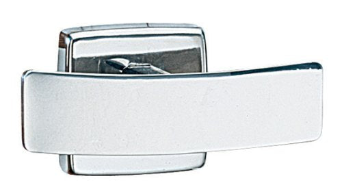 Bobrick 672 304 Stainless Steel Surface Mounted Double Robe Hook, Bright Finish, 2" Length x 2" Width x 2-5/16" Projection