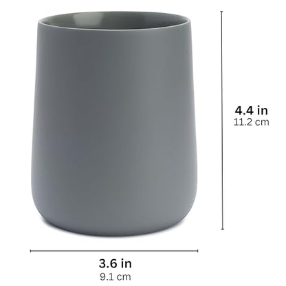 Yew Design Matte Gray Bathroom Toothbrush Holder Cup - Round - color: Round Matte Gray