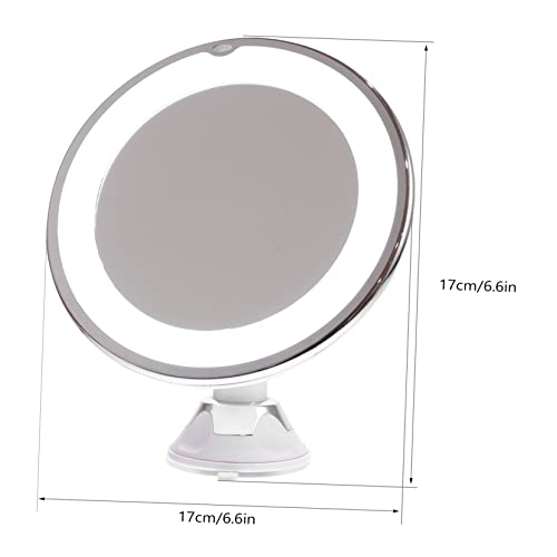 Magnifying LED Lighted Makeup Mirror with Strong Suction Cup Tabletop Vanity Mirror for Precise Cosmetics Application Portable and Easy Mounting Smooth Surfaces Women