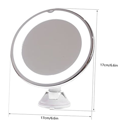 Magnifying LED Lighted Makeup Mirror with Strong Suction Cup Tabletop Vanity Mirror for Precise Cosmetics Application Portable and Easy Mounting Smooth Surfaces Women