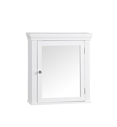 Teamson Home Stratford Floor Cabinet, White, Single-Door | Removable, Freestanding, Wooden, Chrome Knobs - color: White, style: Traditional