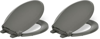 KOHLER 4639-RL-NY Cachet ReadyLatch Round Toilet Seat Soft Close, Thunder Grey (Pack of 2) - color: Thunder Gray, size: Round (Pack of 2)