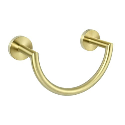 HouseAid Stainless Steel Towel Ring for Bathroom, Hand Towel Holder, Modern Semi-Circular Hand Towel Rack, Wall Mounted, Brushed Gold - color: Brushed Gold
