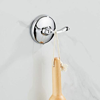 Ymiko Stainless Steel Coat Towel Hanger Wall Mounted Hooks Double Robe Hook Holder for Bathroom Living Room