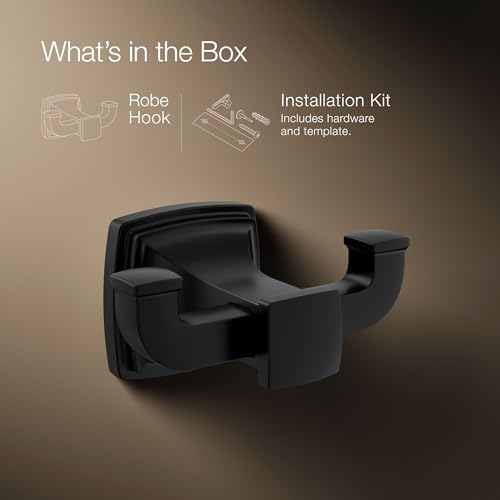 Kohler 27411-BL Riff® Double Robe Hook, Matte Black - color: Matte Black, style: Robe Hook