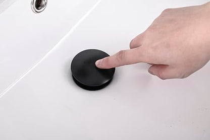AVSIILE Matte Black Bathroom Sink Drain Without Overflow Vessel Sink Lavatory Vanity Pop Up Drain Stopper, All Metal Rustproof Brass and 304 Stainless Steel - color: Matte Black, style: Non-overflow