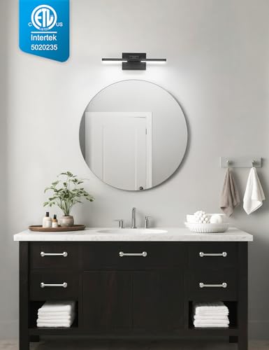 VOLISUN Bathroom Vanity Light 15.7 inch, Vanity Light Bar-ETL Certified | 5CCT Dimmable, 20W LED, Black Bathroom Light Fixture Over Mirror, For Mirror Cabinets - size: 15.7 inch