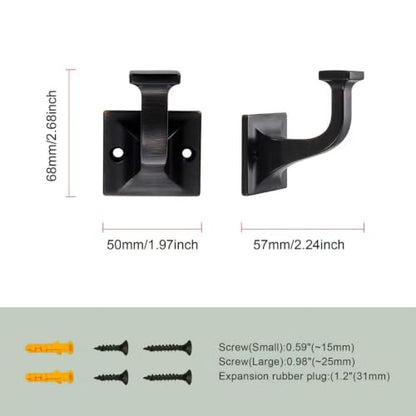 CHIVS Heavy Duty Sold Zinc Towel Hooks, Wall Mounted Square Robe Hooks for Bathroom, Kitchen, Bedroom, Hotel ，Oil-Rubbed Bronze Wall Hook 5 Pack - color: Oil Rubbed Bronze