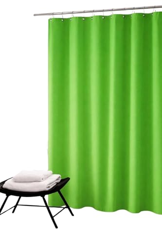 Lime Green PEVA Shower Curtain Liner 70x72 | Waterproof, Rust Resistant Metal Grommets - color: Lime Green