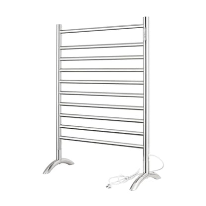 Freestanding Towel Warmer 10 Bars Plug-in Option 3 Working Modes Mirror Polished Stainless Steel 24" W 34" H - color: Mirror Polish
