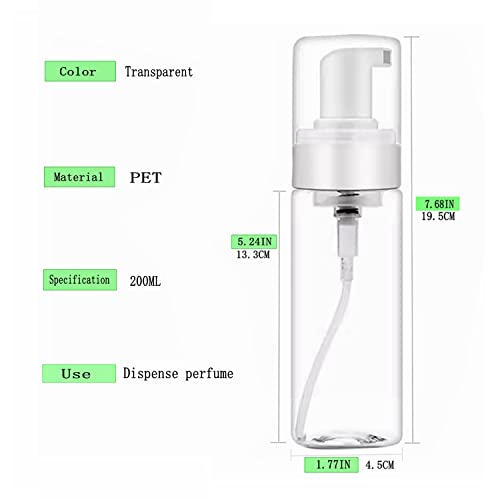 Foam Bottle Dispenser,2pcs 200ml/7OZ Foaming Pump Bottle Foam Soap Bottle Dispenser Transparent Empty Spray Bottles Foaming Hand Soap Dispenser Bottles Refillable Soap Dispenser