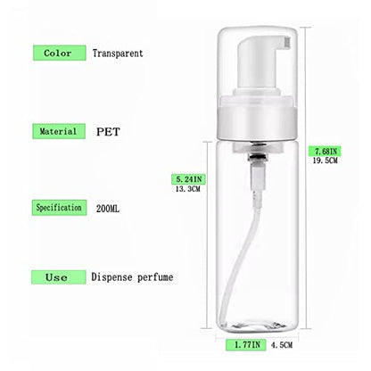 Foam Bottle Dispenser,2pcs 200ml/7OZ Foaming Pump Bottle Foam Soap Bottle Dispenser Transparent Empty Spray Bottles Foaming Hand Soap Dispenser Bottles Refillable Soap Dispenser