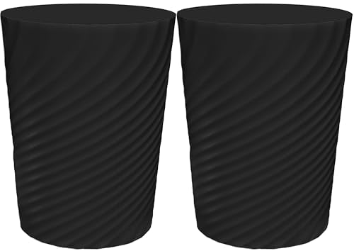 DAJITRE 1.8 Gallon Small Trash Can Wastebasket Recycling Bin Slim Profile for Compact Spaces Bathroom, Office, Bedroom, Kitchen (1.8 Gallon-2pack, Black) - color: Black, size: 2 Pack
