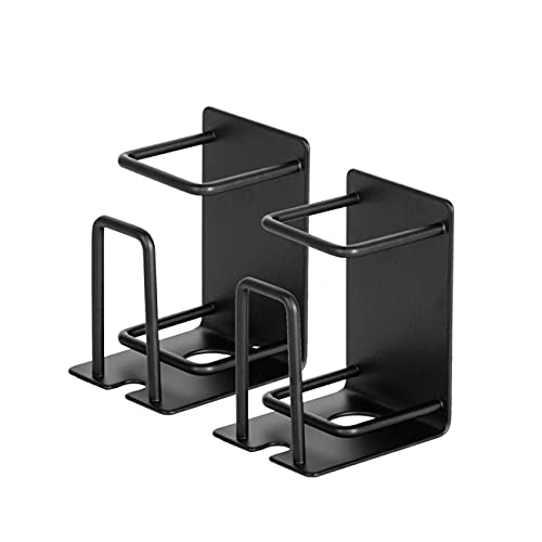 Toothbrush Holder Wall Mounted, Stainless Steel Bathroom Organizer for Electric Toothbrushes, Toothpaste & Cup, No Drill Adhesive Shower Caddy (Black,2 Pack) - color: Black (2 Pack)