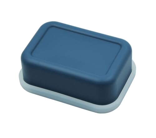 Silicone Travel Soap Case,Portable Soap Box with Draining Layer for Shower,Bathroom,Camping,Hiking,Gym (Navy Blue) - color: Navy Blue Silicone Soap Case