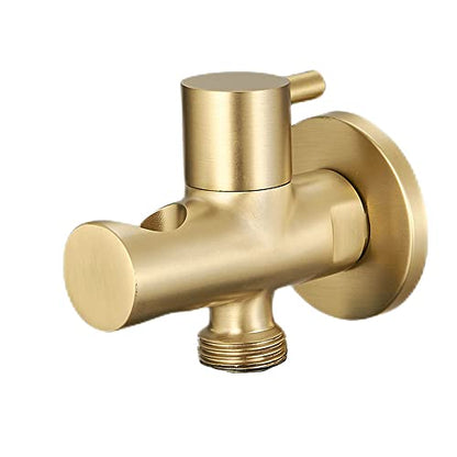 Hand Held Shower Head Holder with Hose Connector Shower Head Shut Off Valve Shower Wand Holder Wall Mount Handheld Shower Handle Sprayer Holder Attachment Toilet Bidet Spray Head Bracket Brushed Gold - color: Brushed Gold