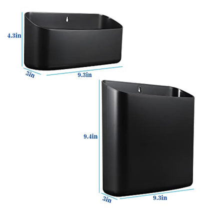 Picowe Magnetic Laundry Storage, Large Lint Holder Bin for Laundry Room, Space-Saving Trash Container Hanging on Dryer, Washer or Wall Mount Trash Bin (Black) - size: L+ M - Black