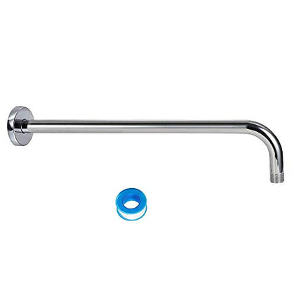 NearMoon Shower Arm, Extra Extension Arm with Flange, Stainless Steel Wall-Mounted Showerhead Extender Pipe (15 Inch, Chrome Finish) - color: Chrome Finish, style: 15 Inch