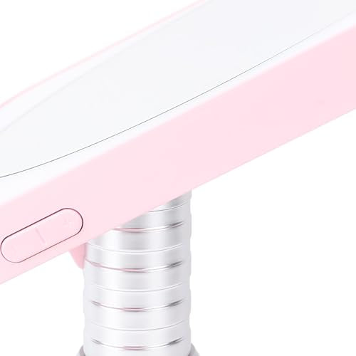 Yosoo 30x Magnifying Mirror with Light, Large 6' Lighted 30x Magnified Mirror with Suction Cups & Table Stand, Lighted Makeup Mirror with 12 Brightness Levels, 360° Rotation (Pink - color: Pink Silver