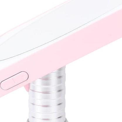 Yosoo 30x Magnifying Mirror with Light, Large 6' Lighted 30x Magnified Mirror with Suction Cups & Table Stand, Lighted Makeup Mirror with 12 Brightness Levels, 360° Rotation (Pink - color: Pink Silver