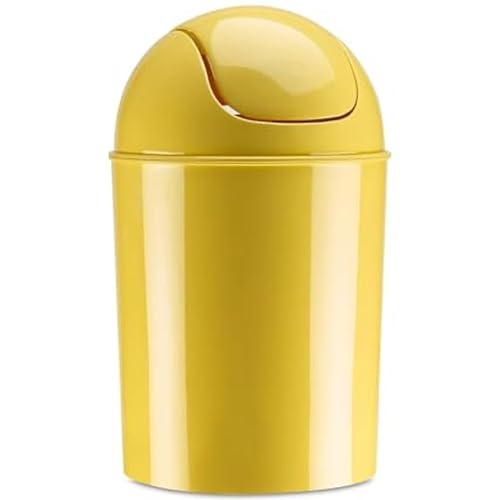Umbra 1.25 Gallon Mini Waste Can with Removable Swing-Top Lid - Small Garbage Bin for Kitchen, Bathroom, Bedroom, Office - Compact Trash Can Fit Under Tables & Counters - Yellow - color: Yellow