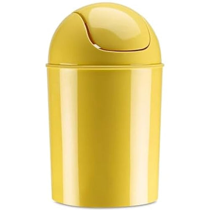 Umbra 1.25 Gallon Mini Waste Can with Removable Swing-Top Lid - Small Garbage Bin for Kitchen, Bathroom, Bedroom, Office - Compact Trash Can Fit Under Tables & Counters - Yellow - color: Yellow