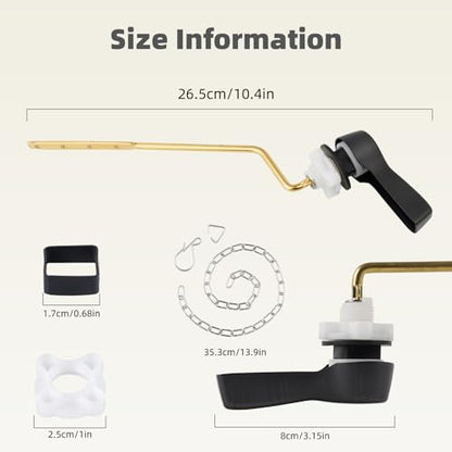Universal Metal Toilet Handle Lever, Side/Angle Mount, Oil Rubbed Bronze | Solid Brass Toilet Flush Handle Compatible with Kohler/American Standard/ TOTO/Gerber, Stainless Steel Chain, Easy to Install - color: Oil Rubbed Bronze, style: Side Mount Design