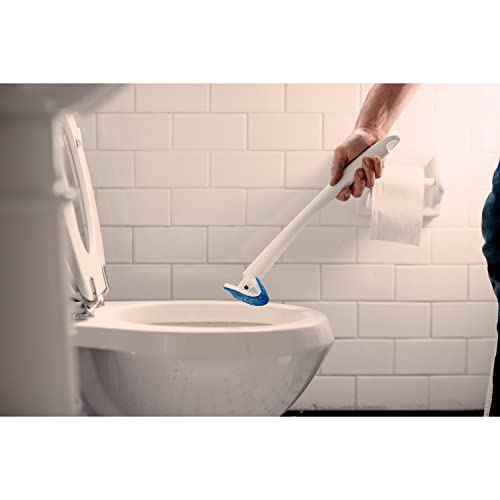 Scotch-Brite Disposable Toilet Scrubber Starter Kit, 5 Pack | Disposable Refills with Built-In Bleach Alternative, Includes 1 Handle, Storage Caddy and 5 Refills