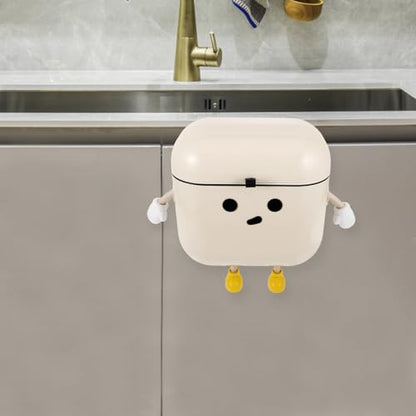 ABOOFAN Wall Mounted Trash can with Lid Hanging Kitchen Trash can for Cabinet Door Waste Basket for Kitchen Space Saving Bin for Home Organization 10.23 X 9.84 X 5.90 in