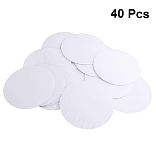 40pcs Peva Anti-Slip Bath Stickers for Bathtub and Shower Safety Floor Stickers Easy to Apply Non-Slip Adhesive for Bathroom Use Round White Design - size: 10X10cm
