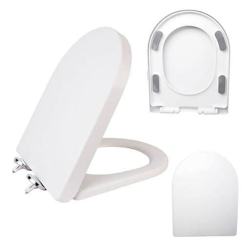 Minsha Soft-Close Toilet Seat – U-Shaped, Elongated, Easy to Install | soft close toilet seat D/U shape 18”X14“quick release toilet seat top fixing PP - size: M18“