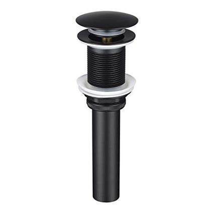 BESTILL Bathroom Sink Drain Stopper, Push Pop Up Drain Without Overflow, Matte Black - color: Matte Black, style: without Overflow