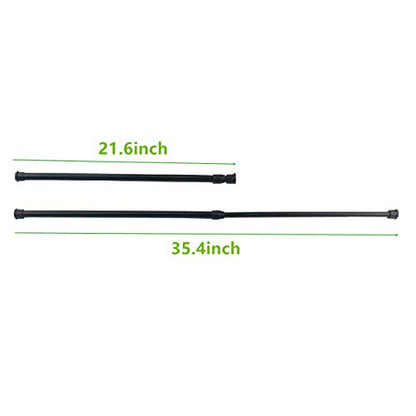 Tension Rods, 21.6-35.4 Inch Adjustable Spring Steel Cupboard Bars 4 Pack Tension Curtain Rod Shower Rod Extendable Width (Black) - color: Black, size: 21.6-35.4 inch