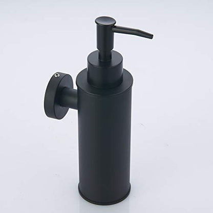 BGL Soap Dispenser Stainless Stee Black Round 304 Wall Mount Liquid and Soap Dispenser for Kitchen and Bathroom - color: Black