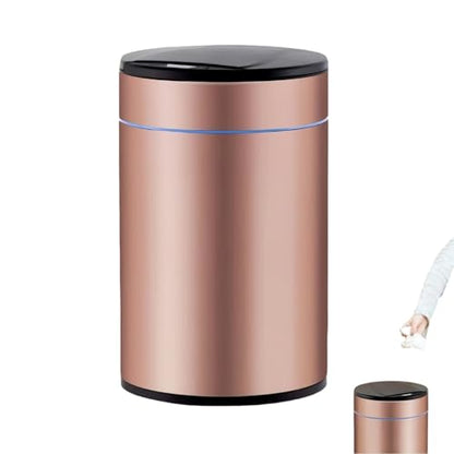 Smart Trash Can, Sensor Opening and Closing (1, Rose Gold) | Automatic Trash Can for Living Room, Bedroom, Kitchen and Bathroom - color: Pink