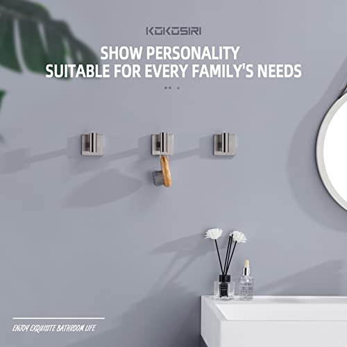 KOKOSIRI Robe Hook Bathroom Towel Coat Hooks for Bath Kitchen Wall 3 Pack Brushed Nickel Stainless Steel B1013BR-P3 - color: Brushed Nickel, size: 3 Pack