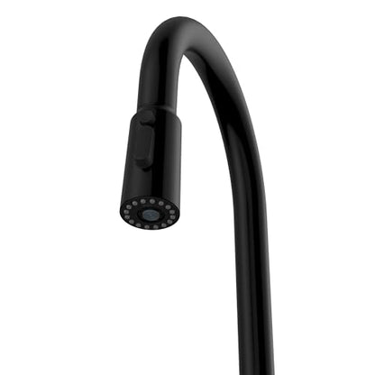 Karran Elmsworth Commercial Style Pull-Down Kitchen Faucet with Dual Interchangeable Spray Heads 5-Function Revolve MAX & 3-Function Revolve Mini Aerator High-Arc Spout (Matte Black) - color: Matte Black