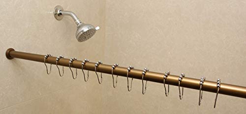 Urbanest 1" No Drilling Shower Closet Window Metal Premium Adjustable Tension Rod, Heavy Duty, 42-inch to 72-inch, Renasissance Gold - color: Renaissance Gold, size: 42"-72"