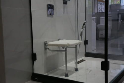 Folding Shower Seat,Wall Mounted Shower Seat for Kids,Seniors, Disabled - Foldable,White Composite, 15.7X 12.6,for Bathroom,Shoe Area,Hallway.Supports 400 lbs - Tub's Can Folding C (Grey) | Space-savingbenchforseniors & disabled,400lbsanti-sliprustproof s