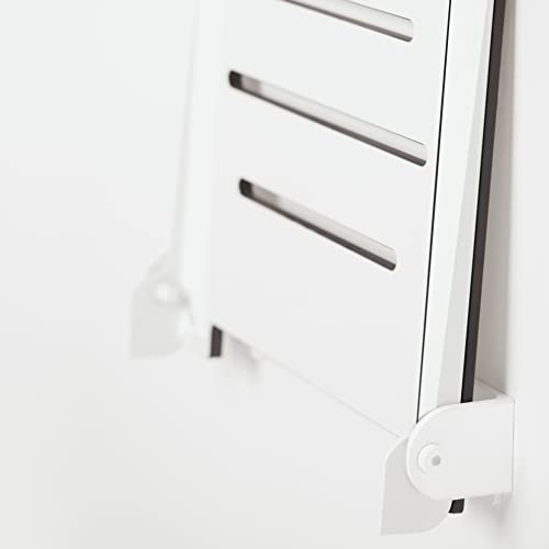 Seachrome 18 inch Silhouette Slimline Folding Wall Mount Shower Bench Seat, White Seat with White Frame - color: White Seat With White Frame