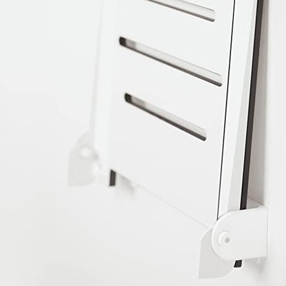 Seachrome 18 inch Silhouette Slimline Folding Wall Mount Shower Bench Seat, White Seat with White Frame - color: White Seat With White Frame