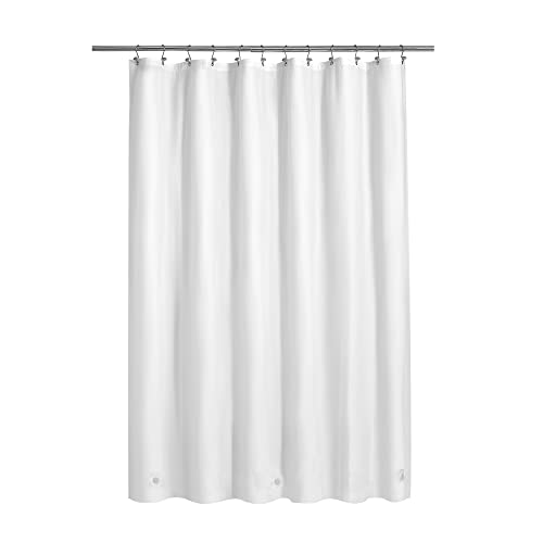 Barossa Design White Shower Curtain Liner Standard Size | Premium PEVA, BPA & PVC Free, No Chemical Smell, Metal Grommets, Lightweight Shower Curtain with 3 Magnets for Bathroom - color: 3a. White, size: 72"W x 72"L (Pack of 1)