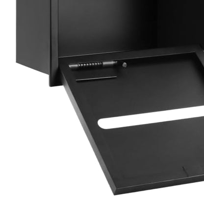 2 Tier Bathroom Wall Niche, Toilet Paper Holder with Shelf, Recessed Stainless Steel Organizer for Bathrooms, Living Rooms, Bedrooms, 8.54x4.92x16.54in (Black) - color: Black