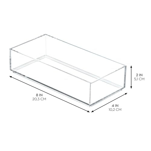 iDesign Stackable Makeup Drawer Organizer, Set of 3, Clear | Vanity Organizer, Desk Organizer - color: Clear, style: Pack of 3