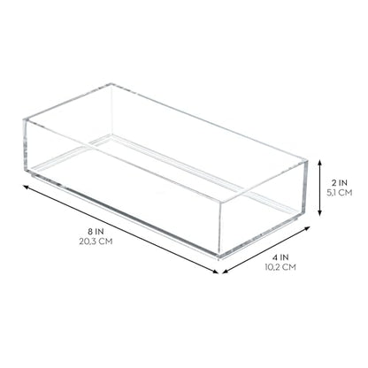 iDesign Stackable Makeup Drawer Organizer, Set of 3, Clear | Vanity Organizer, Desk Organizer - color: Clear, style: Pack of 3