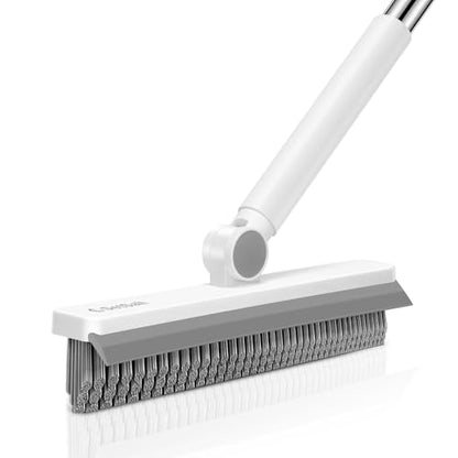 SetSail Grout Cleaner Brush with Long Handle, V-Shaped Floor Scrub Brush | Swivel Grout Brush Stiff Bristle Floor Grout Scrubber for Bathroom, Tile Line, Crevice, Kitchen, Wall, Deck, Garage - color: Grey White