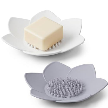 2 Pcs Shower Steamer Tray, Shower Steamer Holder with Self Draining | Silicone Showers Soap Tray Dish For Bathroom Counter, Kitchen Sink, Showers Bathtub Soap Holder