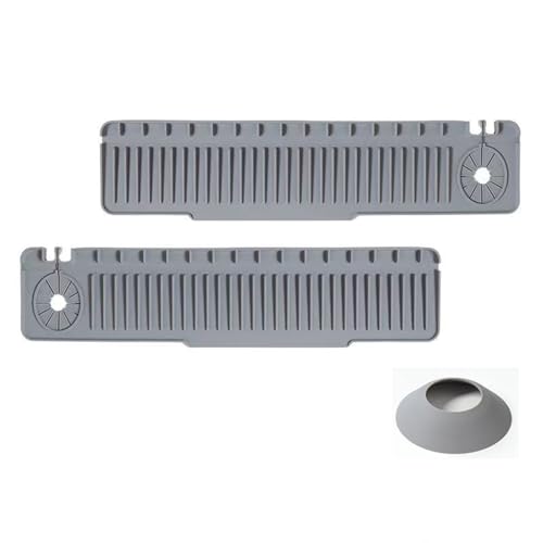 Side Faucet Splash Guard for Kitchen Sink, Can Be Used on Both Side | Sink Protector Trays, Faucet Splash Guard for Kitchen Sink, Bathroom, Corner Sink - color: Gray, size: 2Pcs